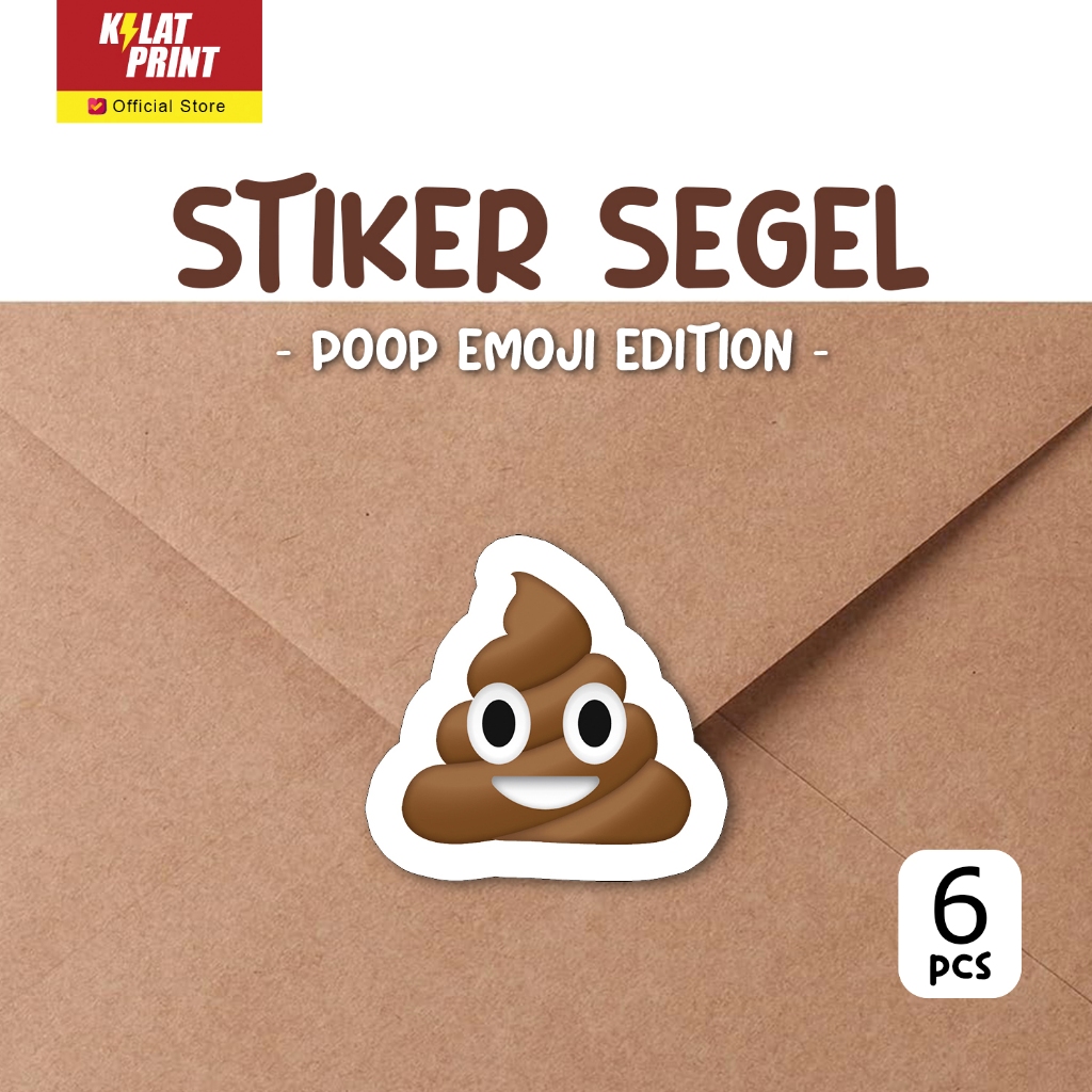 

Stiker Segel Amplop Sticker Aesthetic Label Poop Emoji Edition