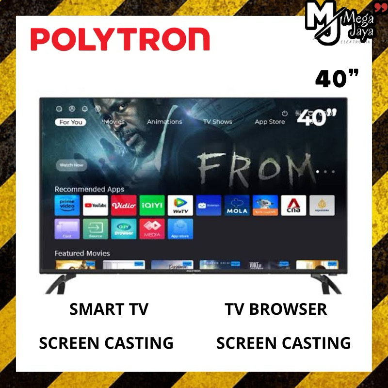 SMART TV POLYTRON PLD 40CV8969 UKURAN 40 INCH / GARANSI 5 TAHUN