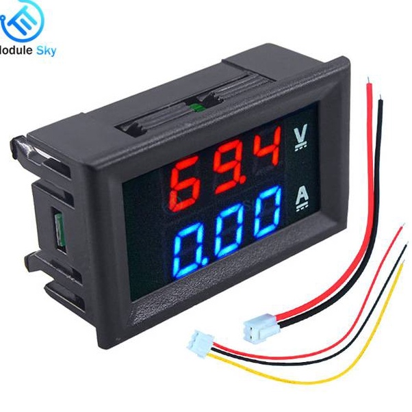 Baru VoltAmpere Digital Volt Ampere Amper meter Voltmeter DC 1V 1A 28 28 Inch Ammeter Voltamper