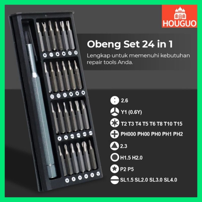 set obeng magnet magnetic 24 in 1 obeng baut kecil multifungsi 24 in 1 obeng trox obeng panjang oben