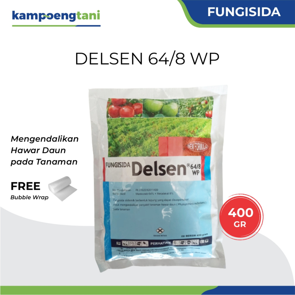 Kampoeng Tani - Fungisida Delsen 64/8 WP 400 gram Mankozeb Metalaksil Obat Hawar Daun dan Penyakit T