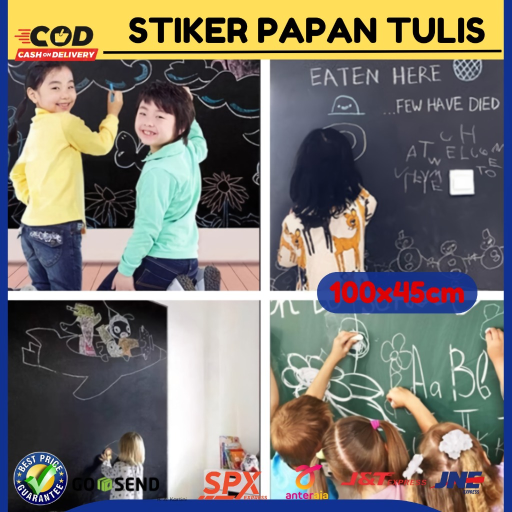 

Stiker dinding papan tulis kapur blackboard flexible decal anti air mudah dilepas
