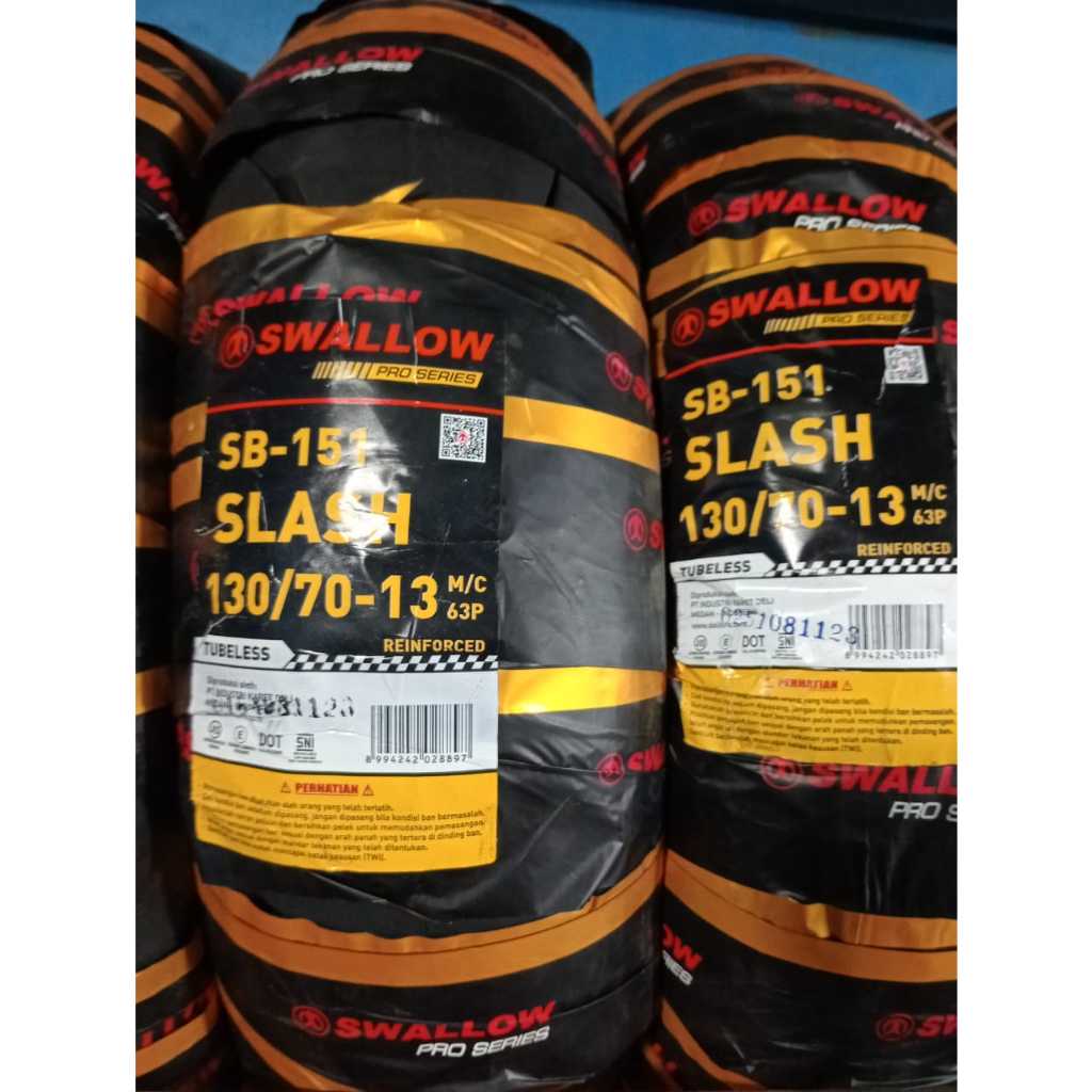 BAN LUAR SWALLOW SB-151 SLASH UKURAN 130/70-13 SOFT COMPOUND TUBELESS RING 13 ORI