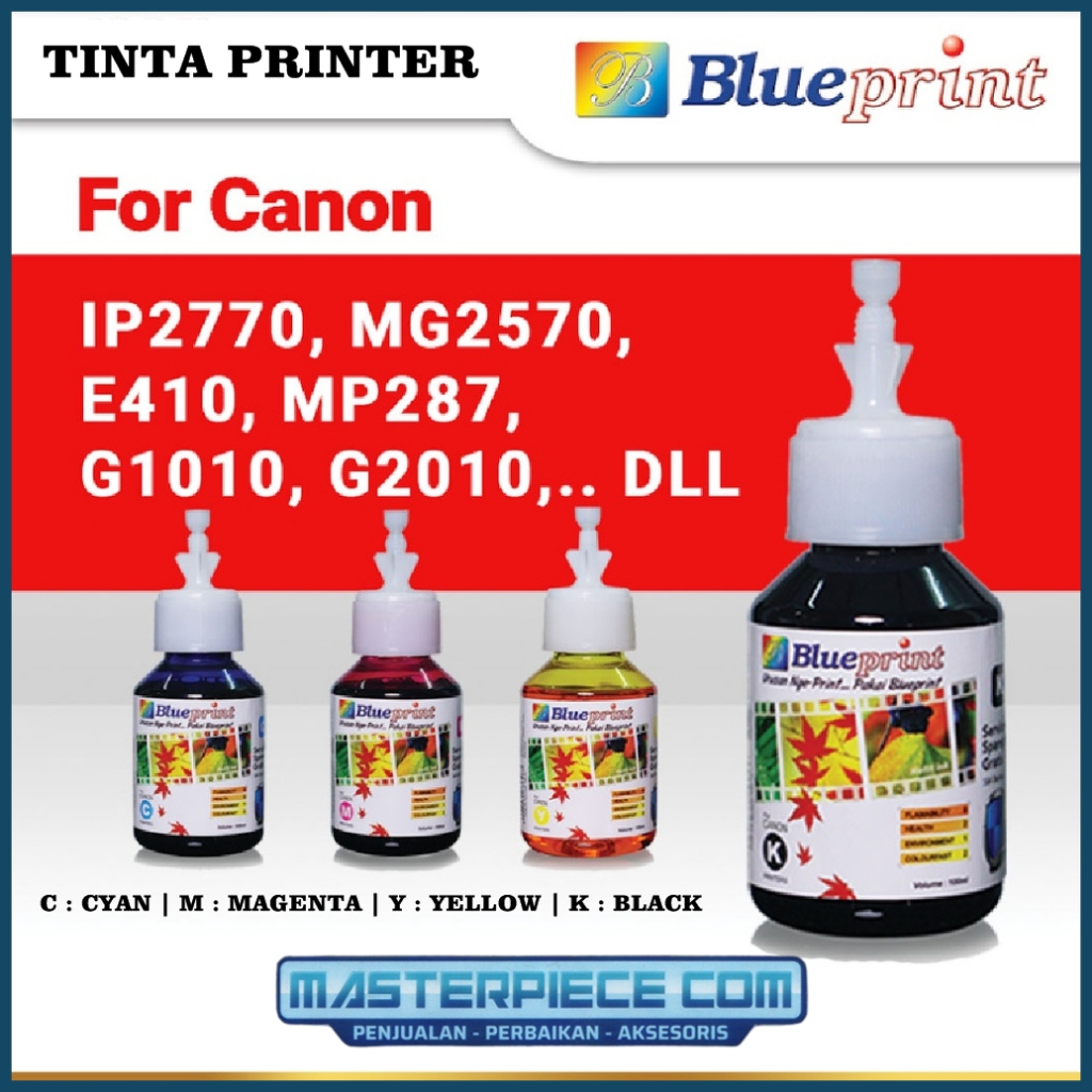 Tinta Canon 100ml Blueprint Tinta Refill Tinta Printer Canon IP 2770 MP 287 G1000 dll CMYK