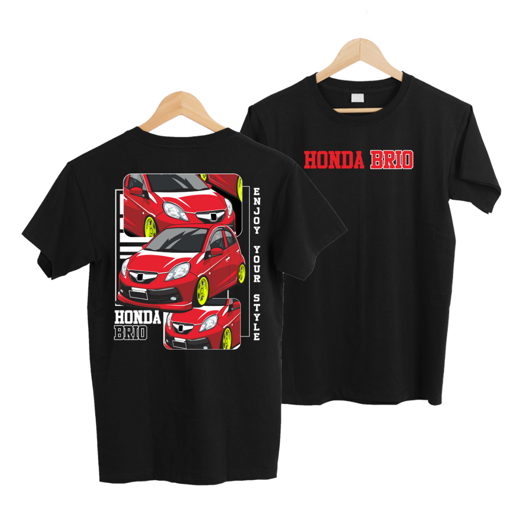 KAOS MOBIL MURAH Honda Brio Enjoy Your Style Merah