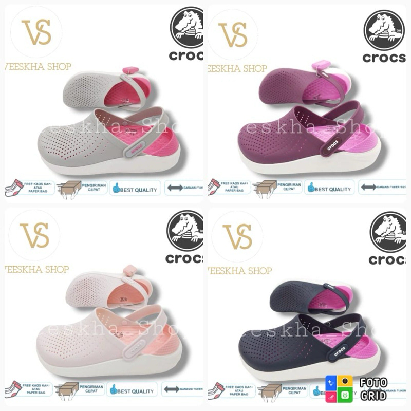 CROCS LITERIDE WANITA / SANDAL CROCS WANITA / SEPATU SANDAL WANITA / SANDAL SELOP WANITA / CROCS