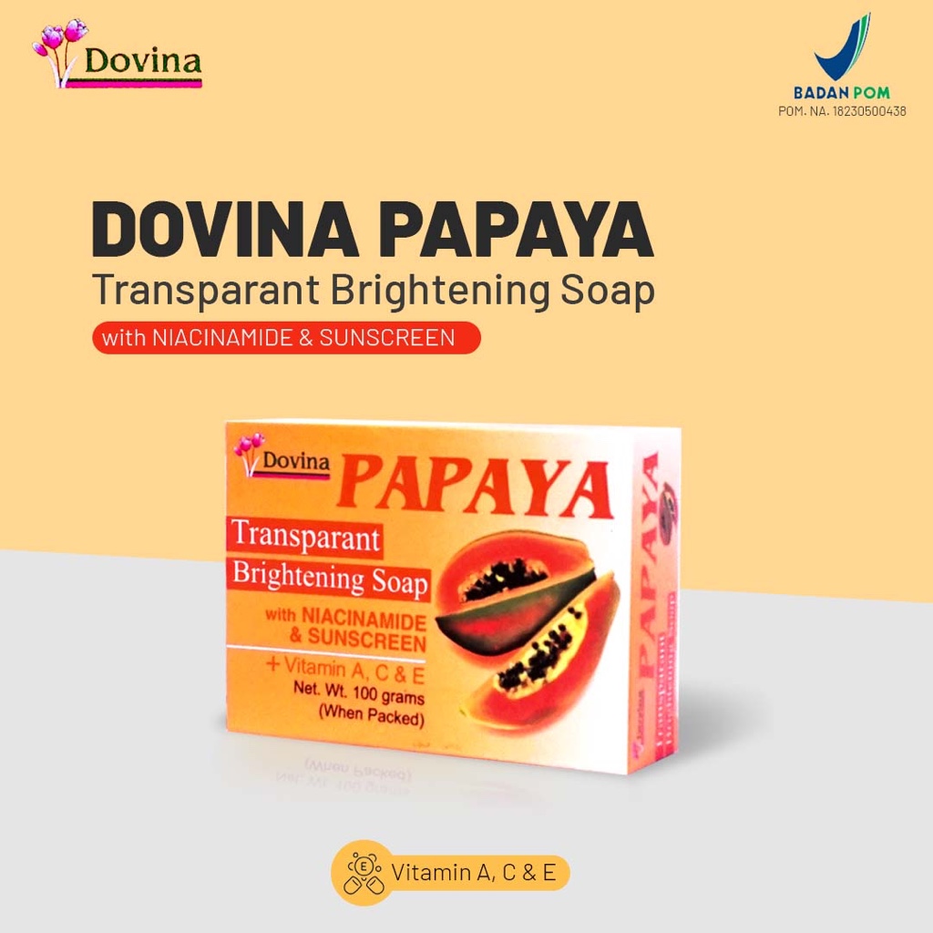 Dovina Papaya Soap / Transparant & Brightening Soap by Dovina - Sabun