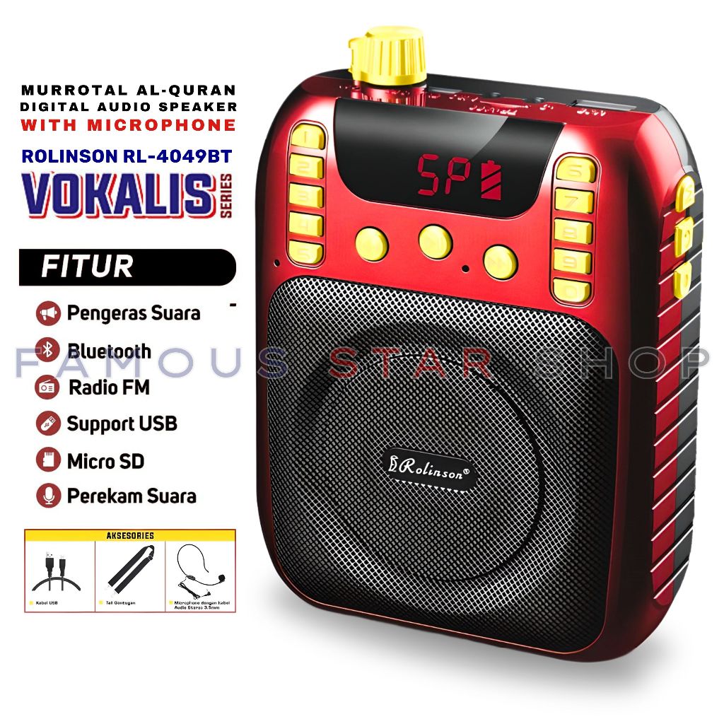 Spaeker Bluetooth Full Bass Speaker Digital Audio Player Rolinson RL-4049 Series VOKALIS BT Speaker 