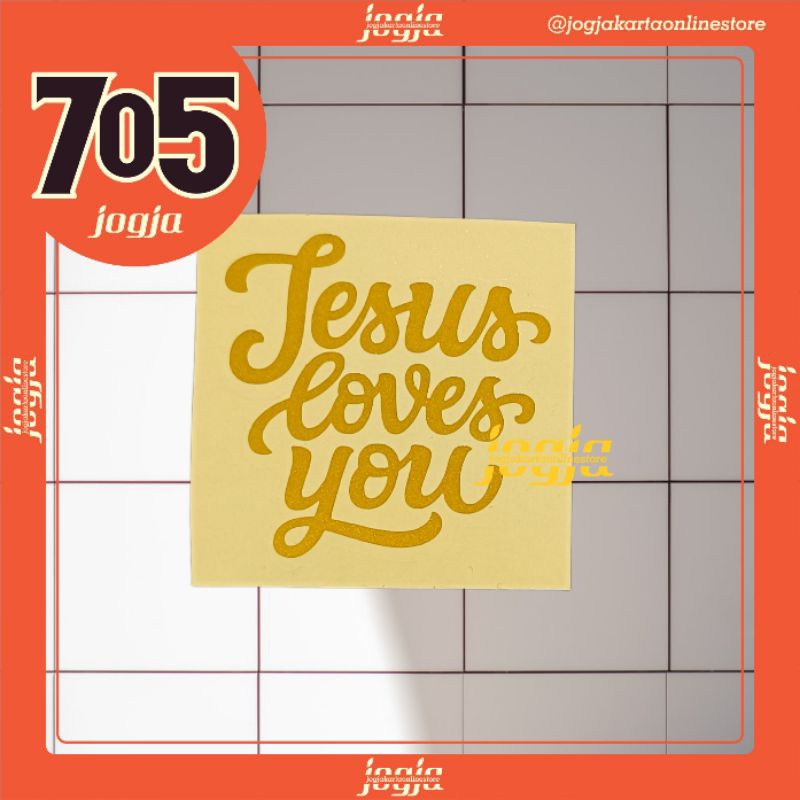 Stiker Jesus Loves You Cutting Sticker Jesus 6.5 Cm