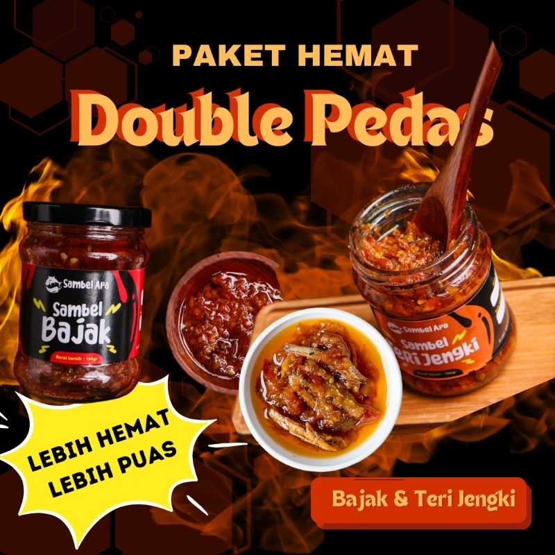 

PAKET HEMAT Double Pedas Sambelapa Bajak & Teri Jengki