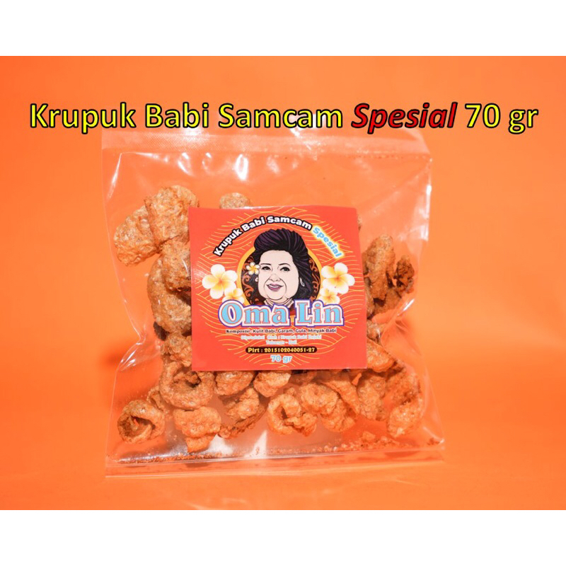 

krupuk babi rambak babi samcam spesial Oma Lin 70gr