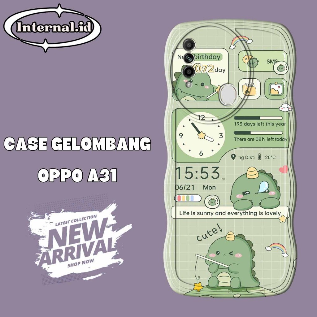 Soft Case GELOMBANG Hp Oppo A31 - Oppo A31 - Case Pro Camera - Fashion Case Motif Dino - Casing & Sk
