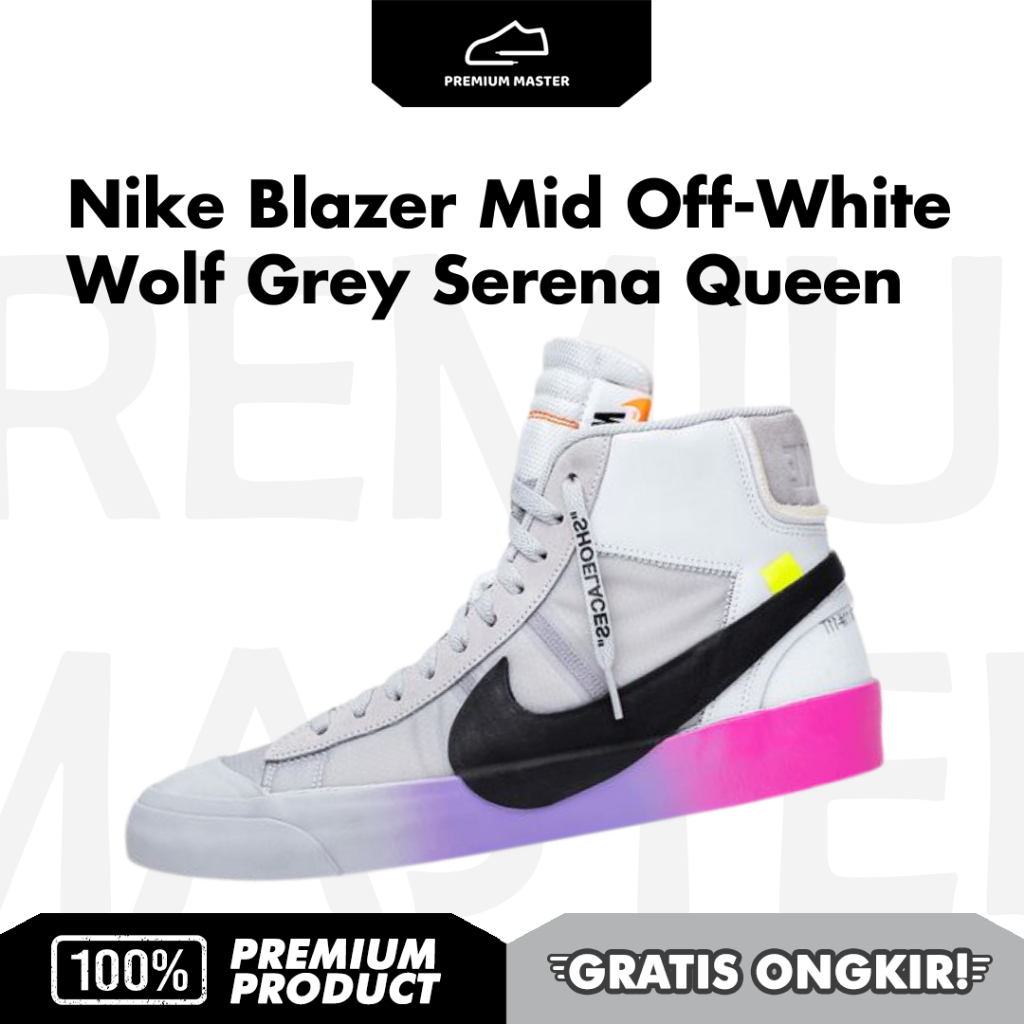 Nike Blazer Mid Off-White Wolf Grey Serena Queen
