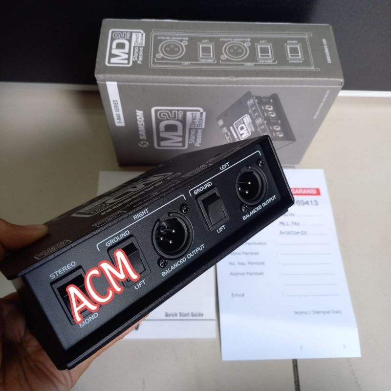 DIRECT BOX SAMSON PASSIVE MD2PRO 2 CHANNEL DIRECT BOX INSTRUMENT