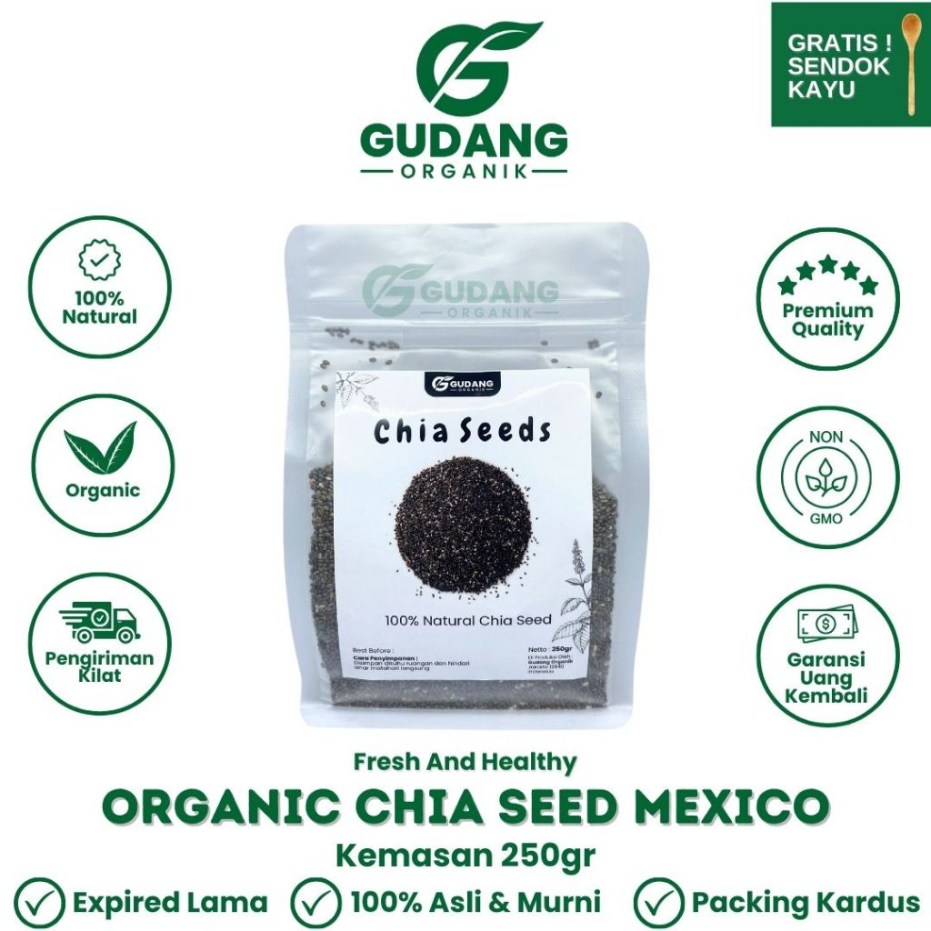 

250gr Biji Chia Seed Organik Mexico Black Chiaseed Chea Cea Seeds Untuk Diet