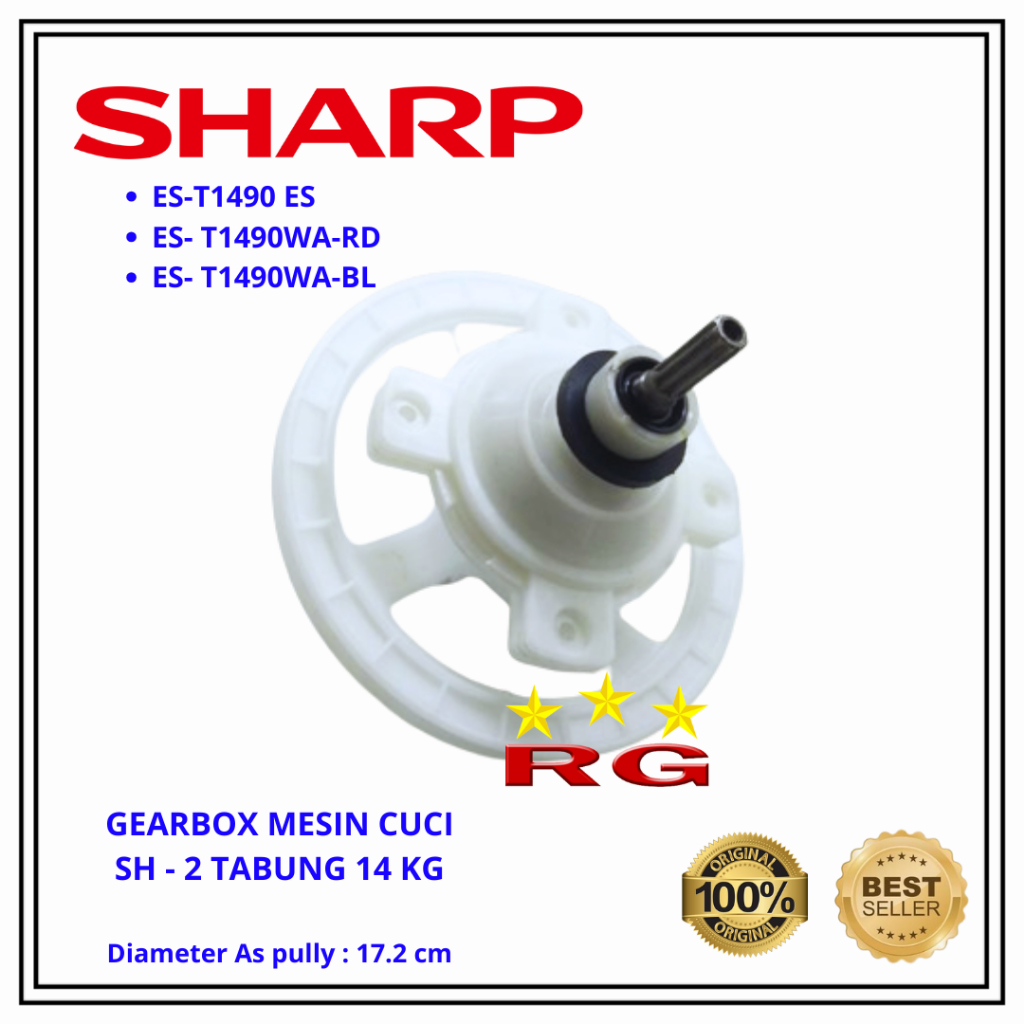GEARBOX MESIN CUCI SHARP 2 TABUNG / MESIN CUCI SHARP KAP 14 KG