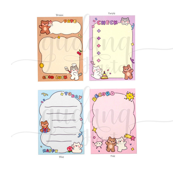 

Memo Big Size Cute Union Memopad Motif Cat Bear Rabbit DIY Scrapbook GH 301325