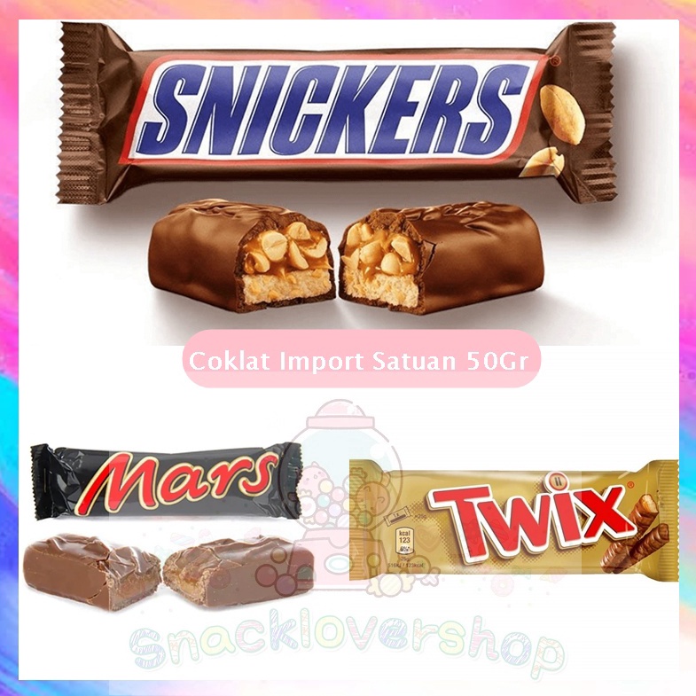 

Big Sale SNICKERS MARS TWIX COKLAT IMPORT PER PCS 64