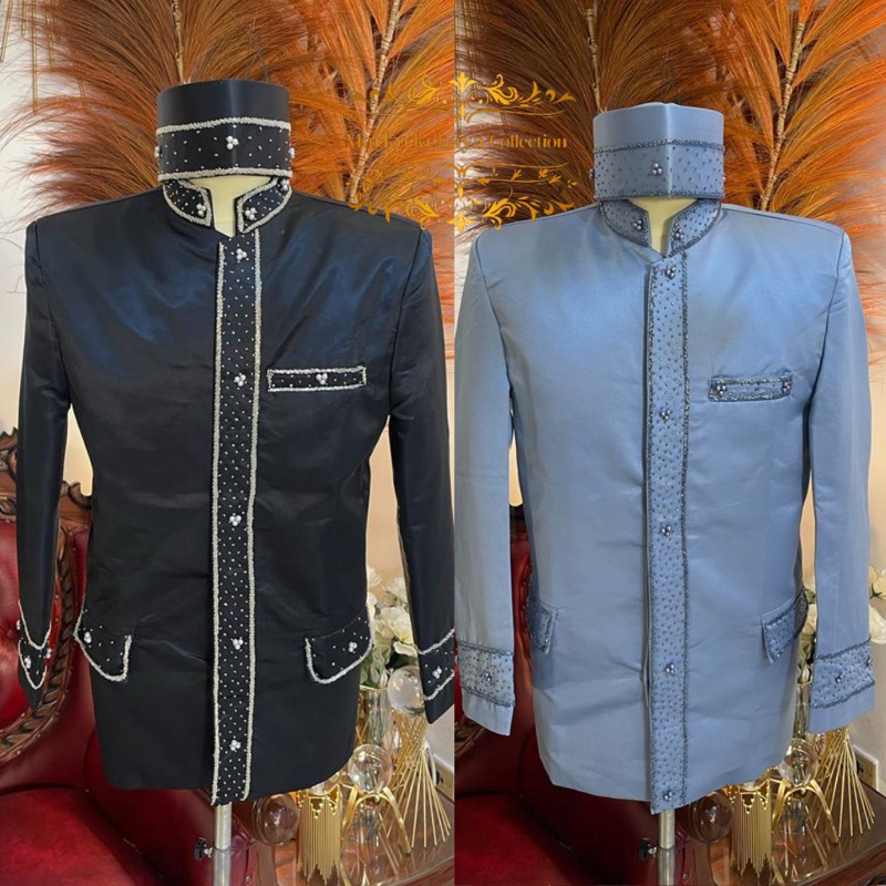 Beskap bapak pengantin denim | Basofi bapak besan | Beskap bapak hajat | Beskap bapak payet premium