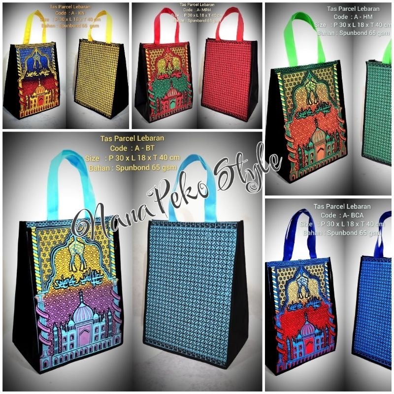 

Tas bingkisan hampers hadiah lebaran Goodiebag spunbond Premium jahitan rapi dan kuat bahan tebal
