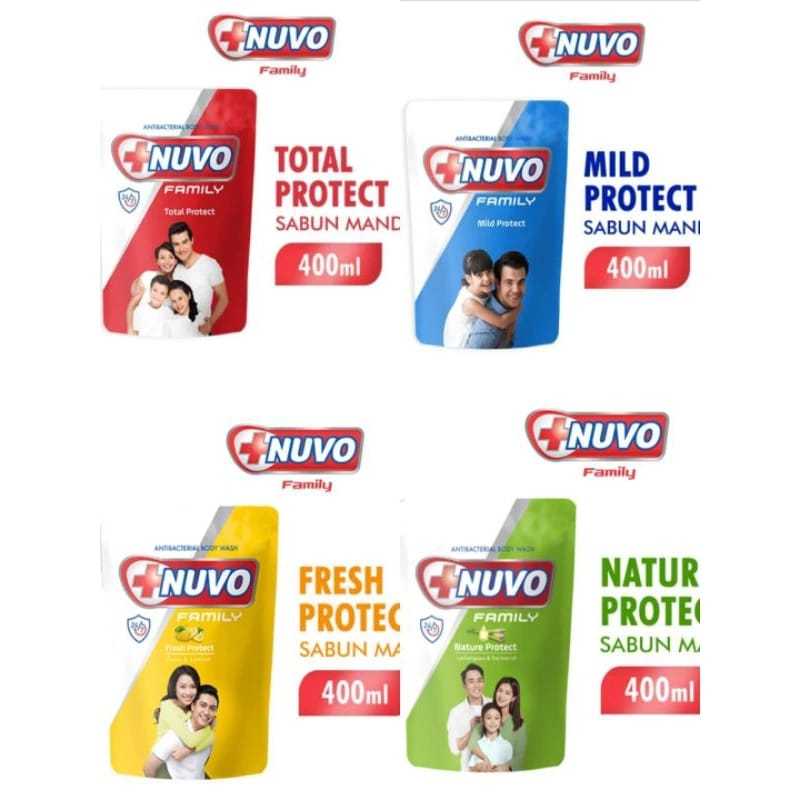 NUVO FAMILY SABUN CAIR POUCH 400ML/NUVO SABUN MANDI CAIR 400ML