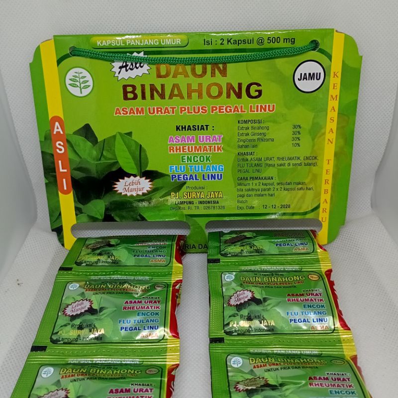 DAUN BINAHONG KAPSUL KEMASAN RENCENG ORIGINAL