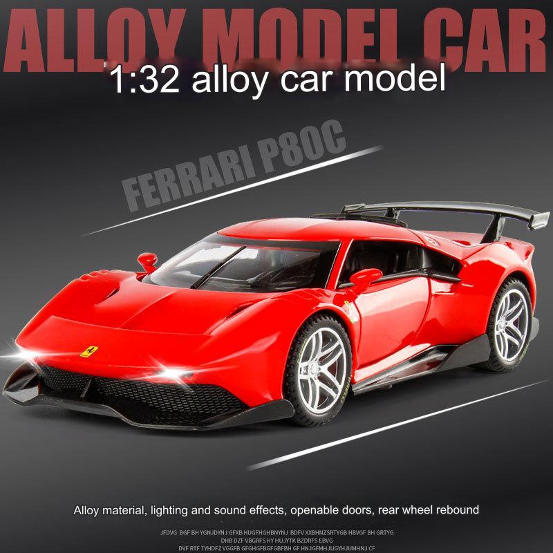 (R189) Diecast Alloy Model Ferari P80c Scala 1:32 Sound Light Pullback System