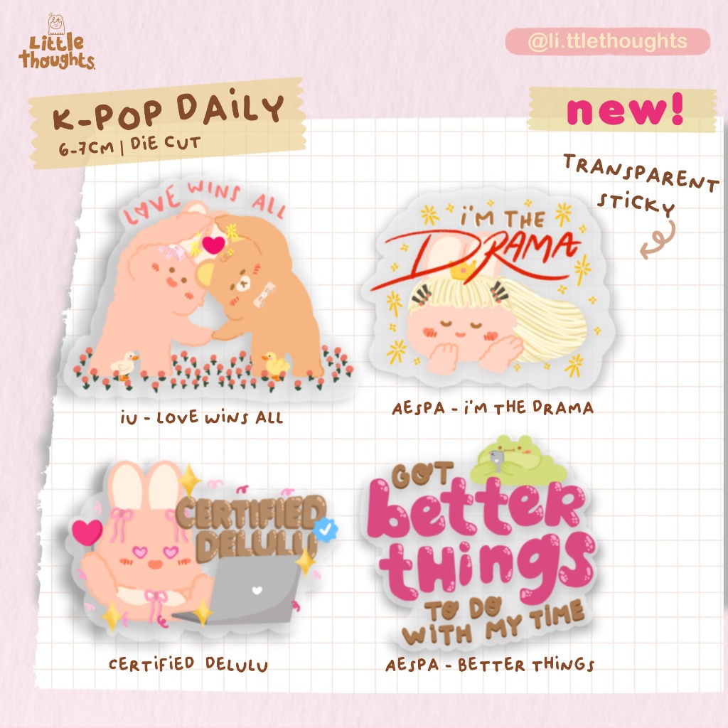 

K-pop Daily Transparent Flake Stickers by LITHO