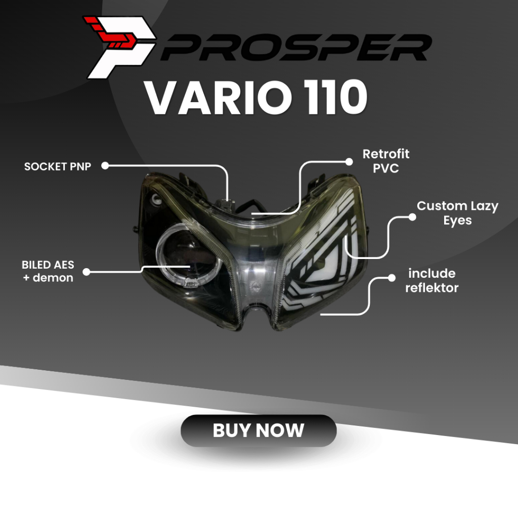 PROJIE HEADLAMP LAMPU CUSTOM BILED 2.5 INCH LAZY EYES HONDA VARIO 110