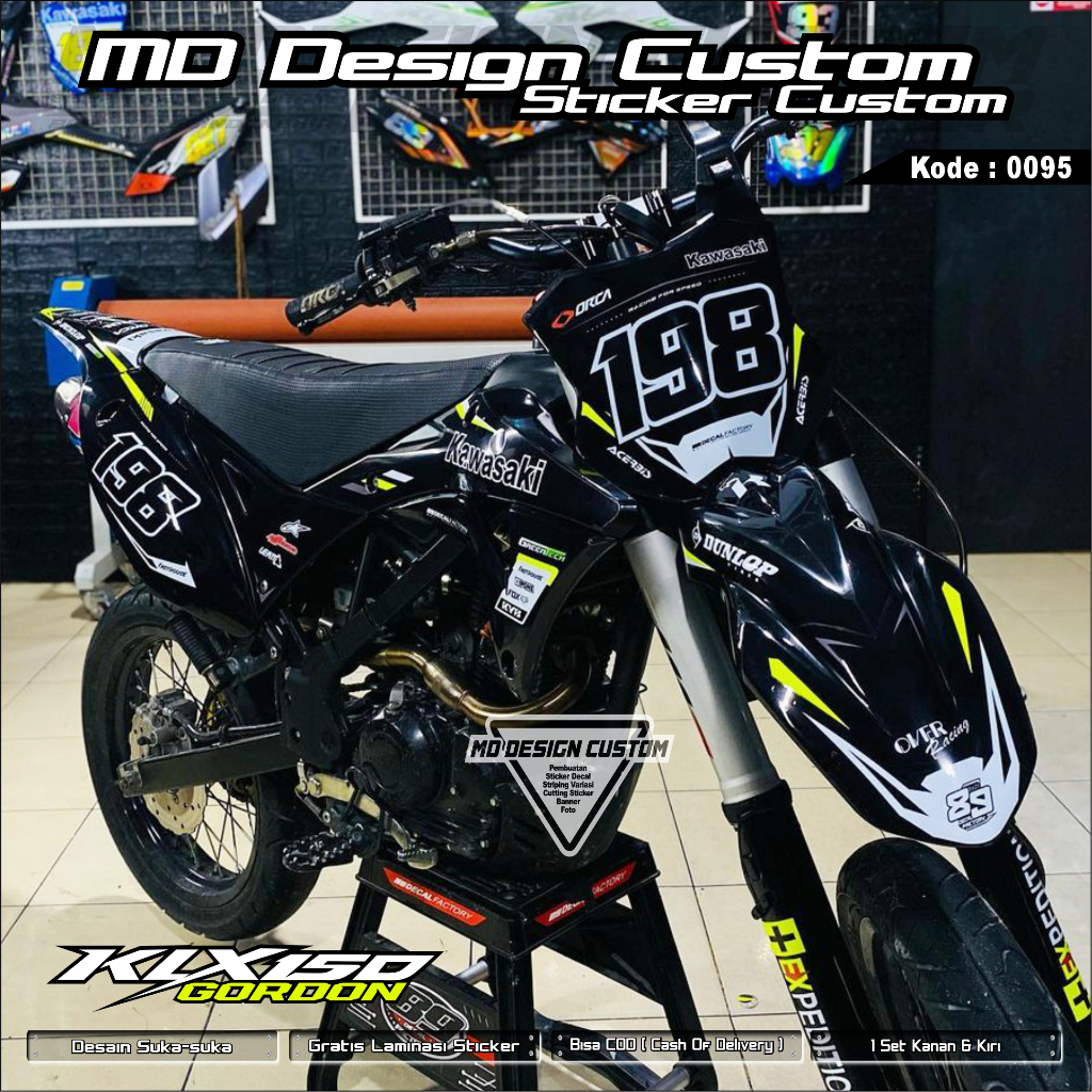 0095 Sticker Decal KLX GORDON Full Body Bebas Request Terbaru Bisa  COD - Sticker Variasi KLX 150 Go
