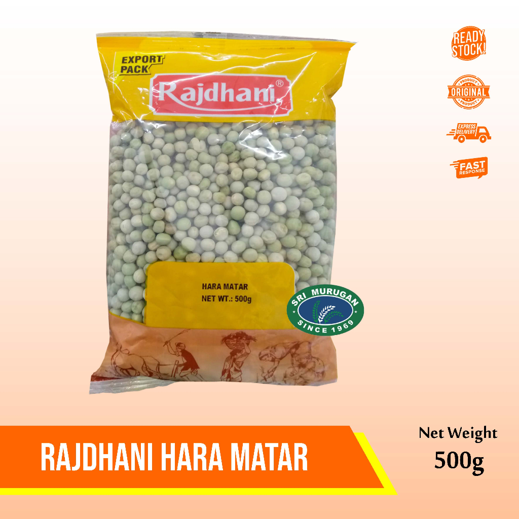 

RAJDHANI HARA MATER (INDIA) GREEN PEAS / KACANG 500 GR