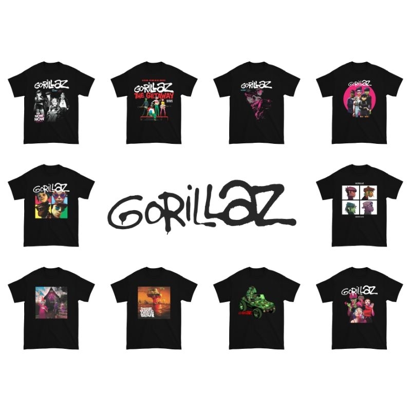 Kaos Gorillaz Band Music Vintage / Baju Gorillaz Band Musik / Kaos Band Gorillaz / Baju Band Gorilla