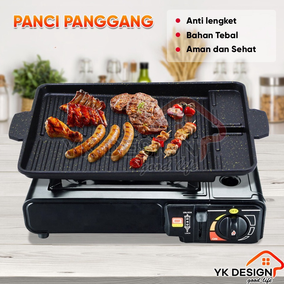 Pro Hemat YK DESIGN Tempat Pemanggang Daging  Alat Panggang Daging  alat pemanggang BBQ Grill Pan YK