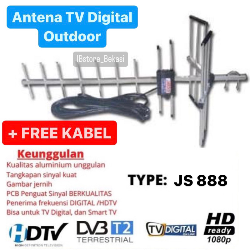 Antena Digital Outdoor Jasoke JS 888 80cm / Antena TV LED LCD Tabung Android Smart TV