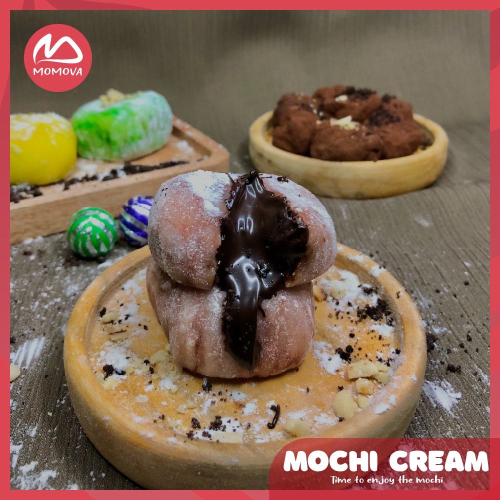 

Mochi Cream Daifuku isi 4 Mochi Isian Krim Cokelat