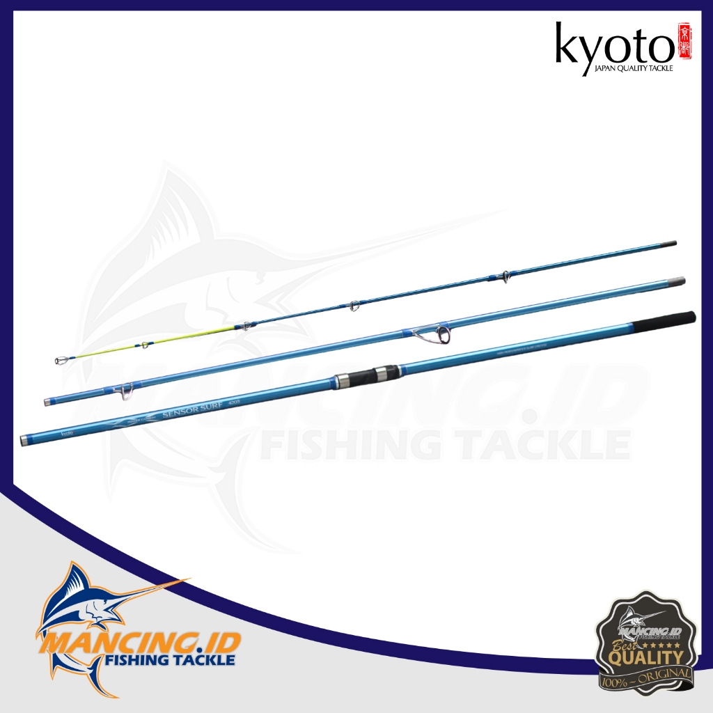 Kyoto SENSOR SURF Power Cabon Joran Spining Sambung Tiga Fishing Rock Pasiran Joran Pancing