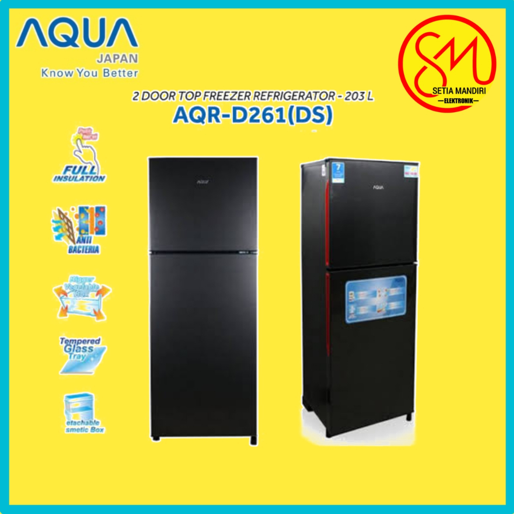 Kulkas Aqua 2 pintu tanpa bunga es AQR-D261