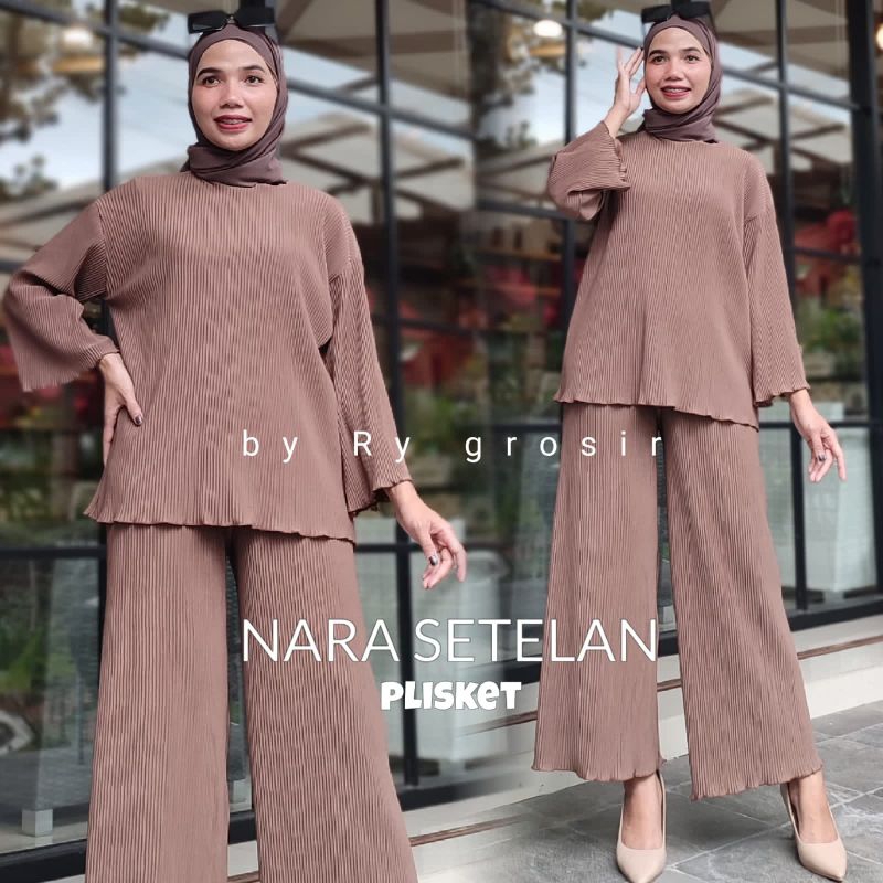 Setelan Wanita Plisket Nara Kekinian