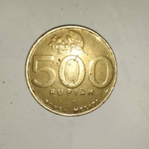 Logam Koin 500 rupiah kuningan emas gold