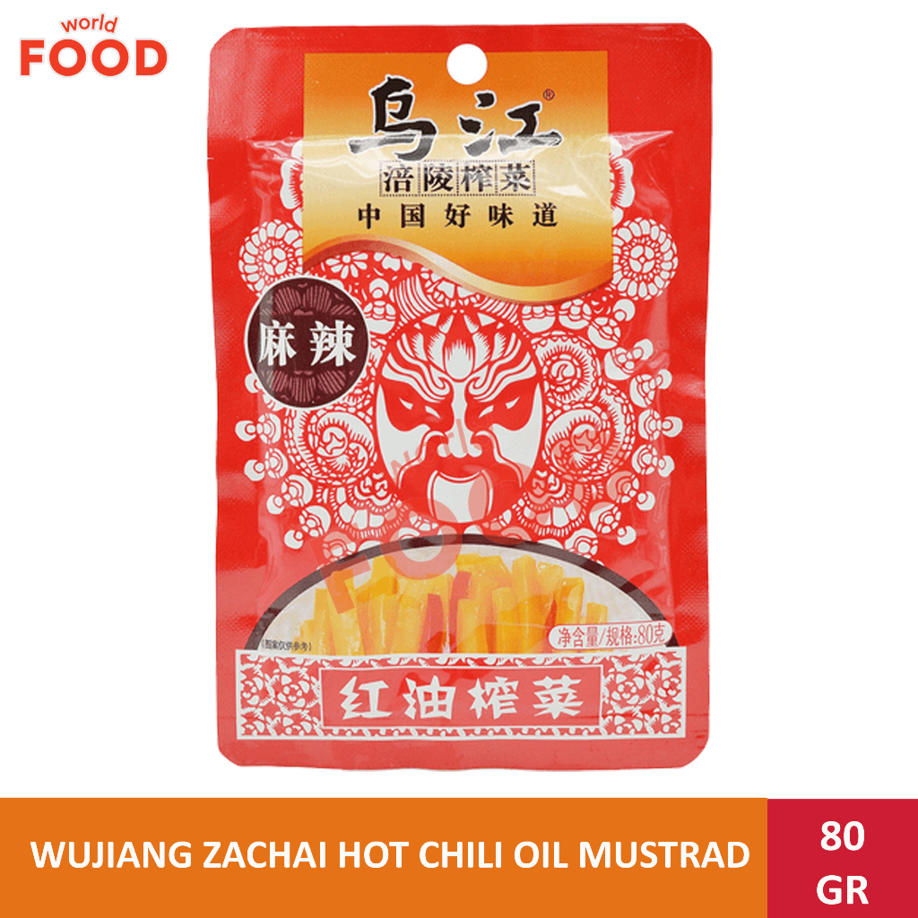 

WUJIANG ZACHAI HOT CHILI OIL MUSTRAD NETTO 80GR