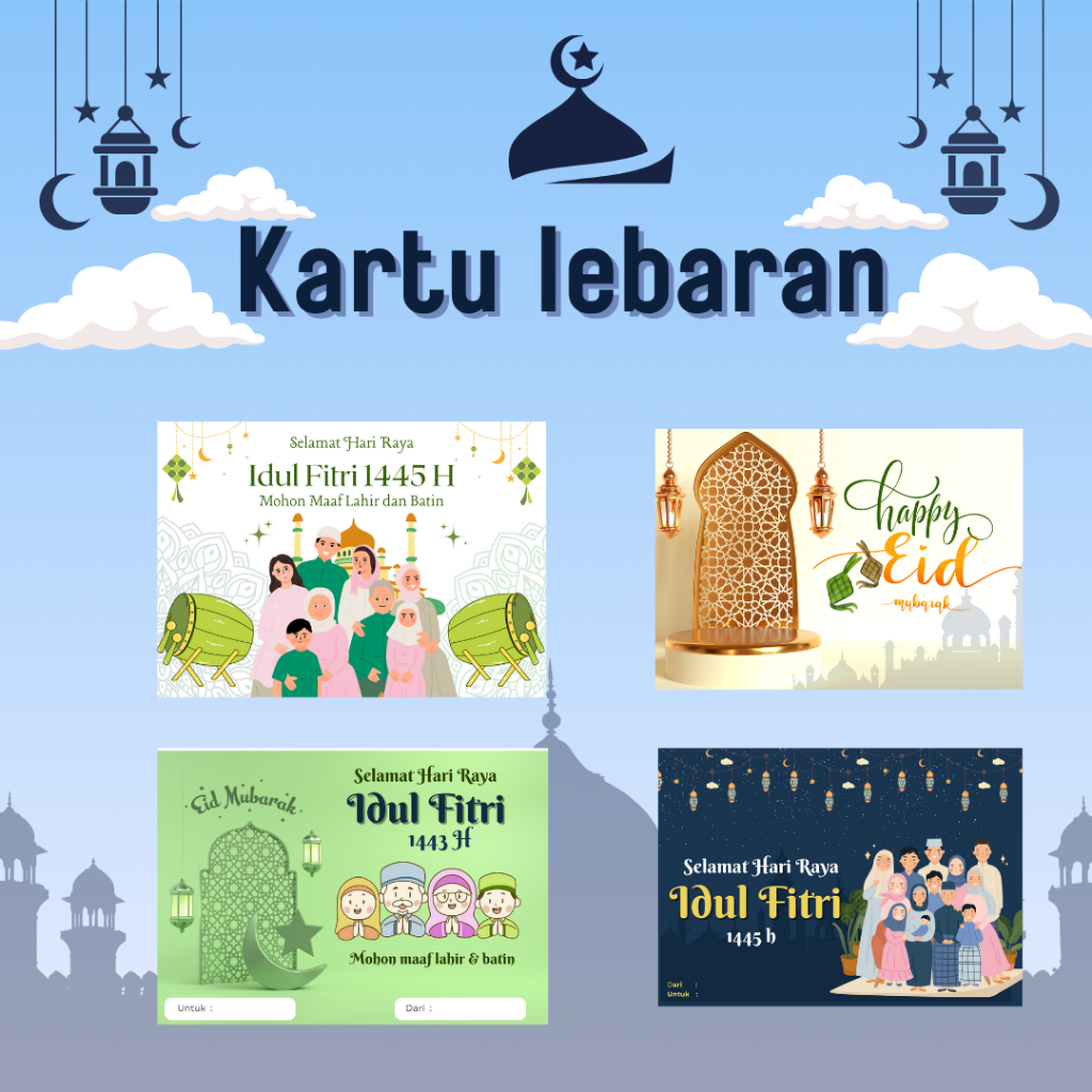 [A6] Kartu Lebaran Kartu Hampers Idul Fitri Lucu - Kartu Ucapan Lebaran 2024 Murah Custom