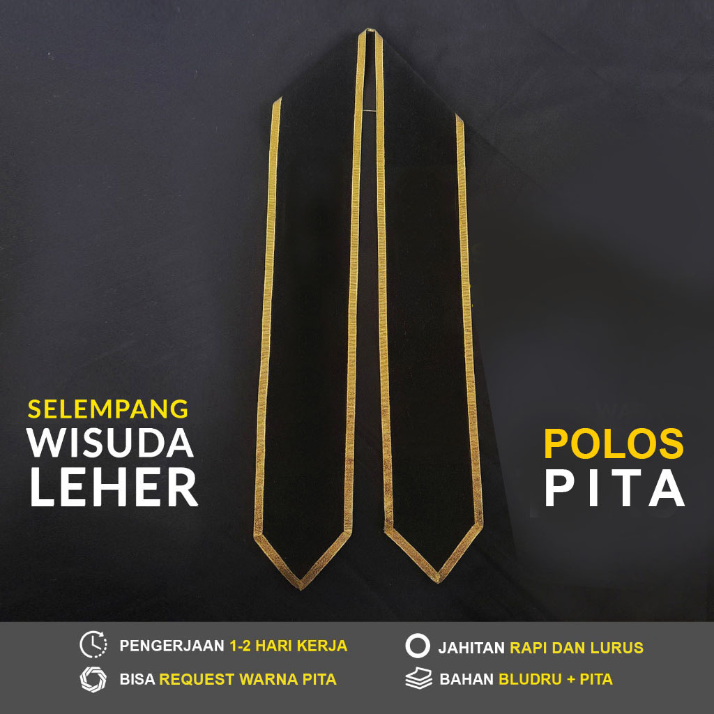 selempang leher polos/selempang wisuda polos/selempang sash polos/selempang leher polos