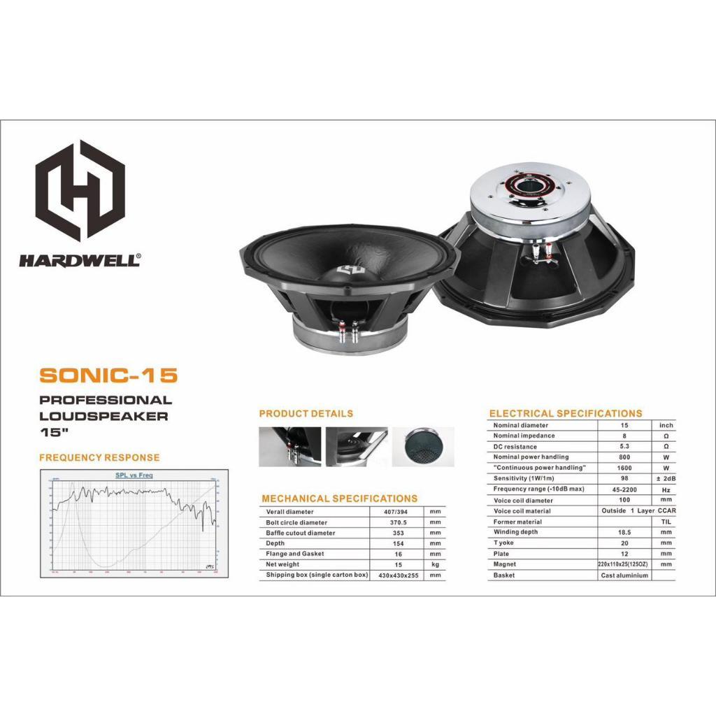 Speaker Komponen / Component Hardwell 15 Inch SONIC 15 Original (LOW)