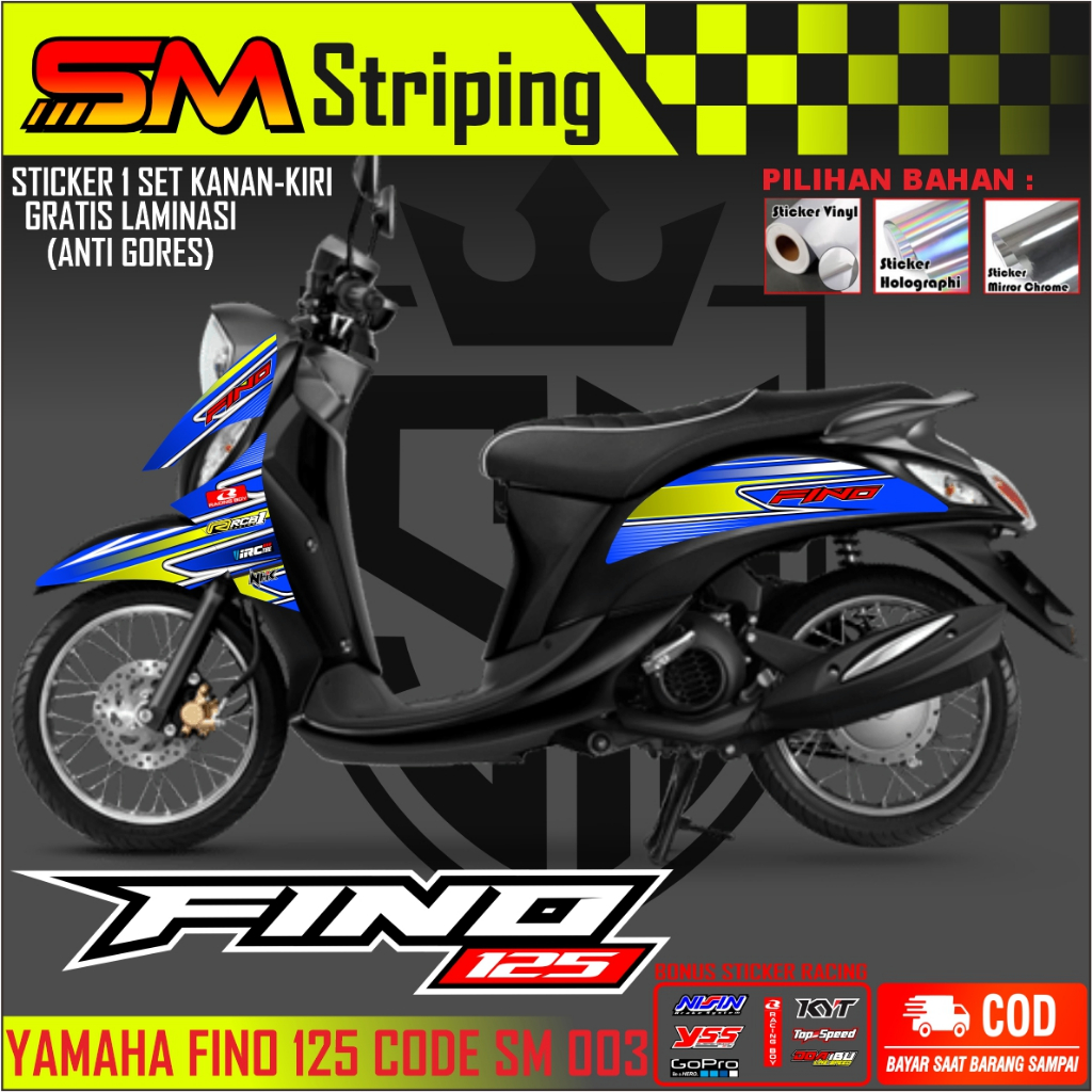 Striping FINO 125 - Stiker FINO 125 List Variasi Motor STICKER FINO 125 MOTIF SIMPEL KEREN SM 003