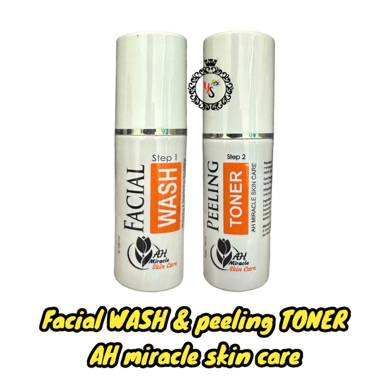 PAKET READY peeling toner facial wash cream siang malam sabun cuci muka day cream night cream AH MIR