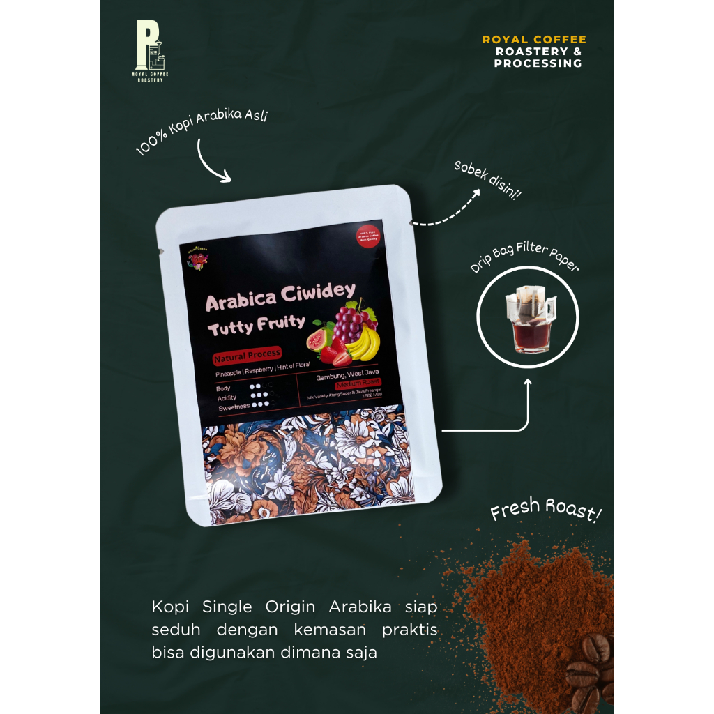 

Drip Bag Kopi Arabika Ciwidey Natural | Drip Bag Coffee Arabica Ciwidey Natural Process | Kopi Instan | instan coffee | Kantong kopi | Kopi Giling |