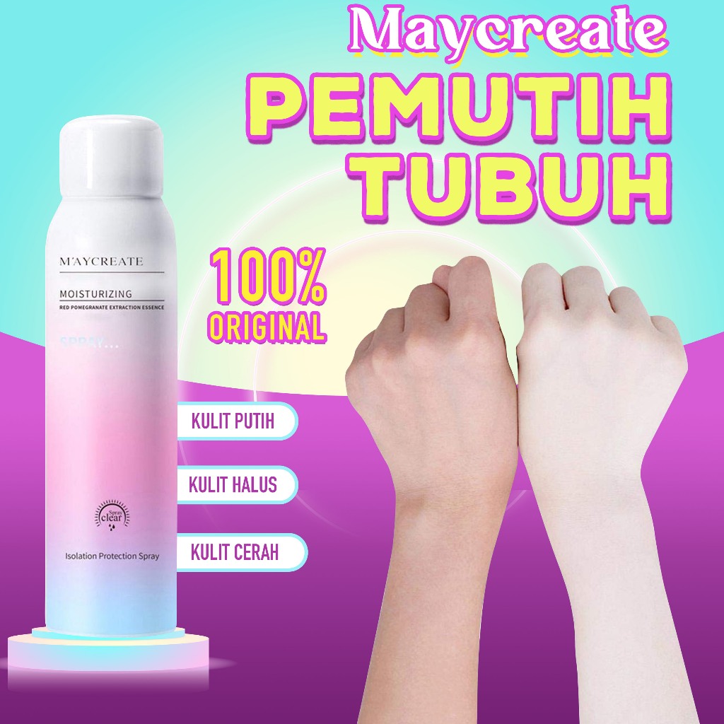 [ BPOM ] Maycreate Lifusha  Korea Moisturizing Whitening Spray Lotion Ampuh Memutihkan Kulit Badan I