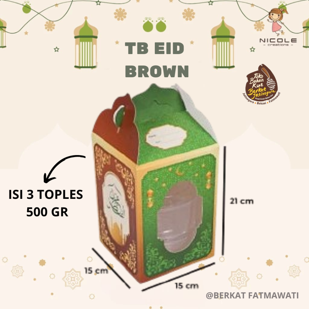 

BOX LEBARAN 13 CBX TOPLES EID BROWN 15X15X21 / PCS / DUS LEBARAN