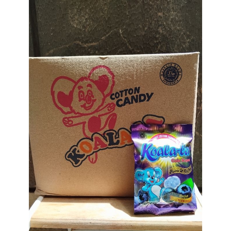 

koala-la permen kapas rasa blueberry / cotton candy merk koala-la /koalala / koala la / permen kapas koala-la isi 60 pcs ( 1 karton)