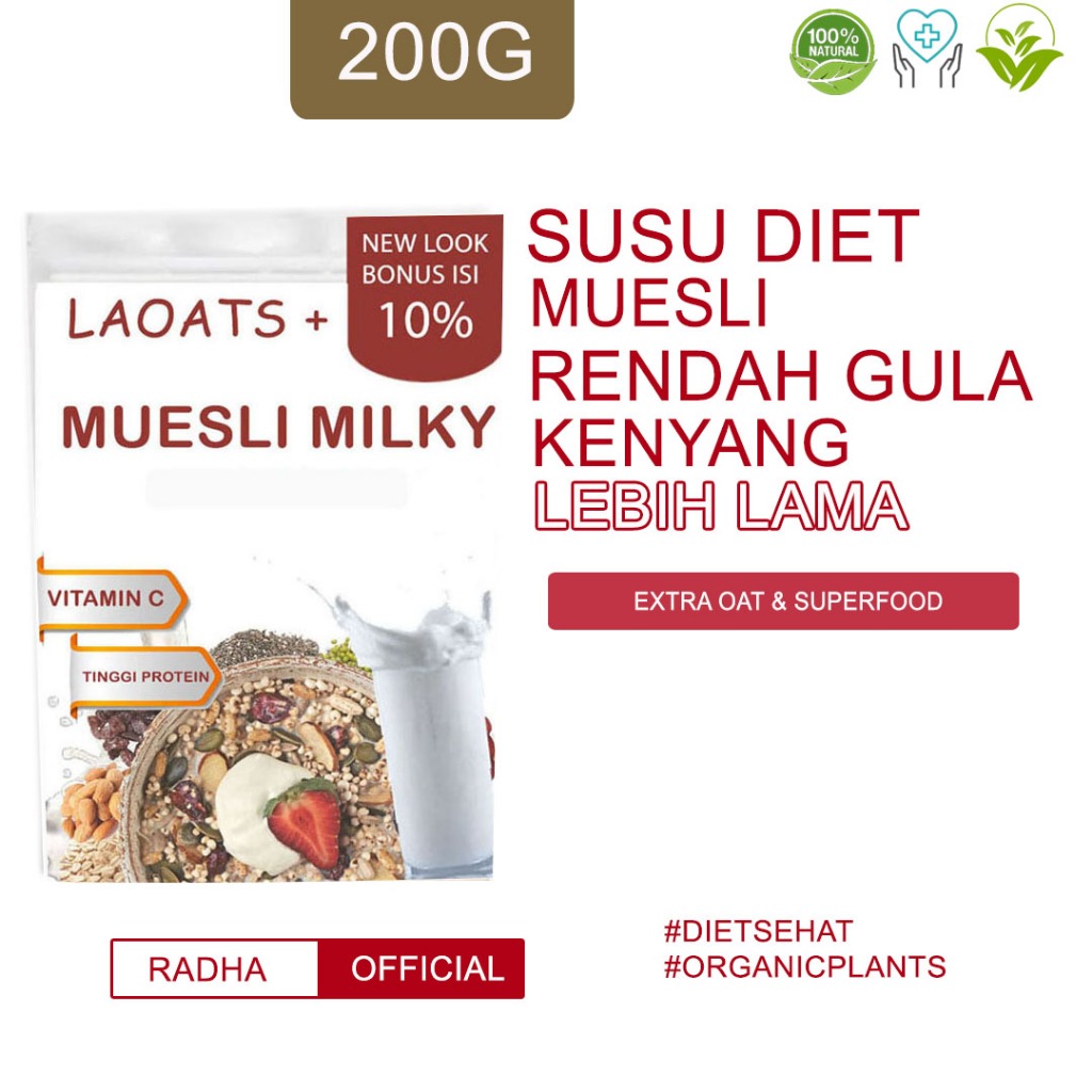 

Muesli Dried Fruit Minuman Diet Susu Penurun Berat Badan Pelangsing Badan Muesli Granola Slim Fit Laoats